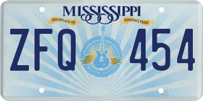 MS license plate ZFQ454