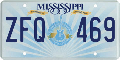 MS license plate ZFQ469