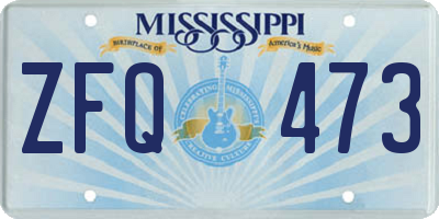 MS license plate ZFQ473