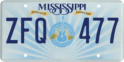 MS license plate ZFQ477