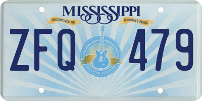 MS license plate ZFQ479