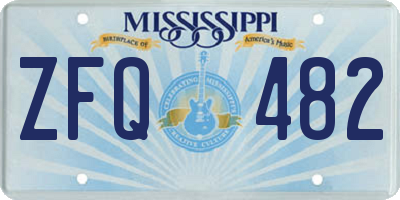 MS license plate ZFQ482