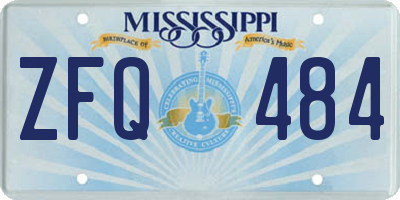 MS license plate ZFQ484