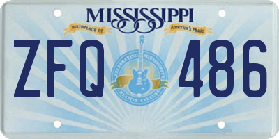 MS license plate ZFQ486