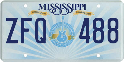 MS license plate ZFQ488