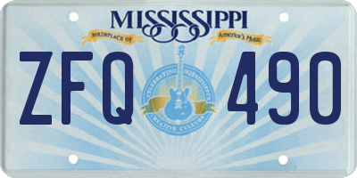 MS license plate ZFQ490