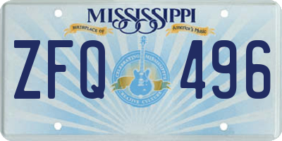 MS license plate ZFQ496