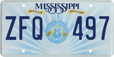 MS license plate ZFQ497