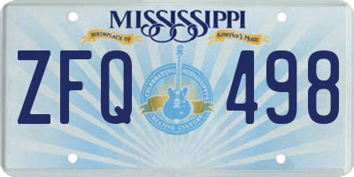 MS license plate ZFQ498