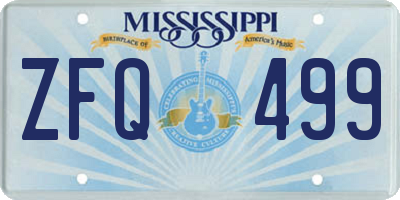 MS license plate ZFQ499