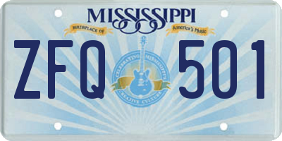 MS license plate ZFQ501