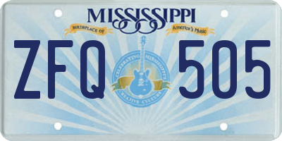 MS license plate ZFQ505