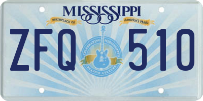 MS license plate ZFQ510