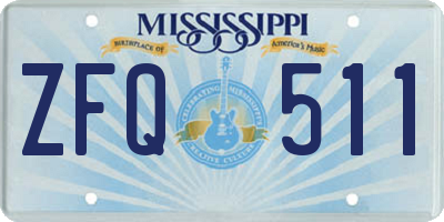 MS license plate ZFQ511