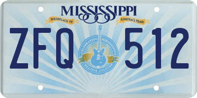 MS license plate ZFQ512
