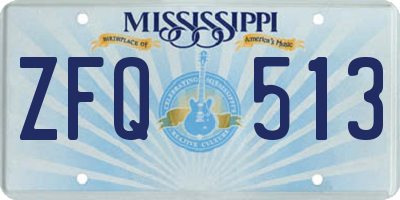 MS license plate ZFQ513