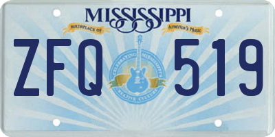 MS license plate ZFQ519