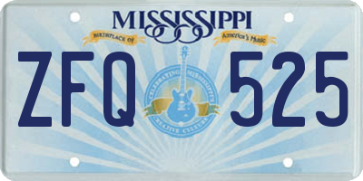 MS license plate ZFQ525