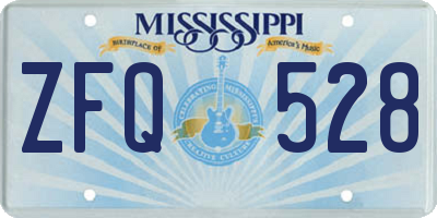 MS license plate ZFQ528