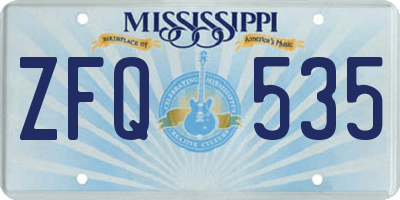MS license plate ZFQ535