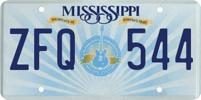 MS license plate ZFQ544