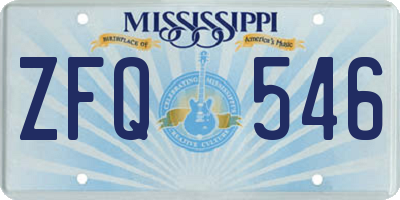 MS license plate ZFQ546