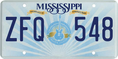 MS license plate ZFQ548