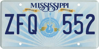 MS license plate ZFQ552