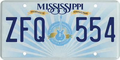 MS license plate ZFQ554