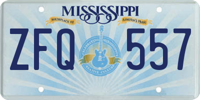 MS license plate ZFQ557