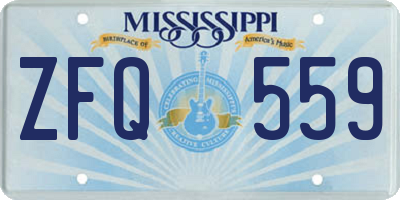 MS license plate ZFQ559