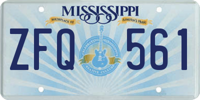 MS license plate ZFQ561