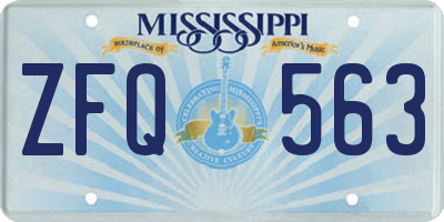 MS license plate ZFQ563