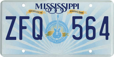 MS license plate ZFQ564