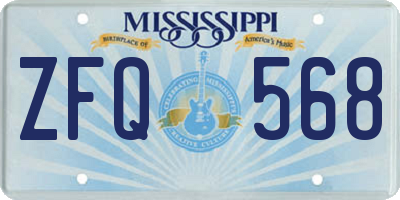MS license plate ZFQ568