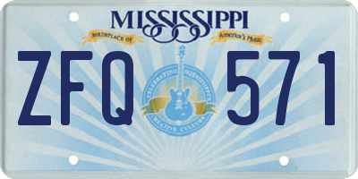 MS license plate ZFQ571