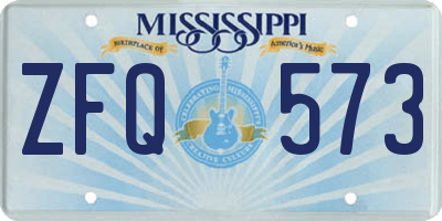 MS license plate ZFQ573