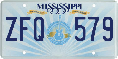 MS license plate ZFQ579