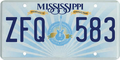 MS license plate ZFQ583