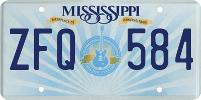 MS license plate ZFQ584
