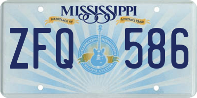 MS license plate ZFQ586