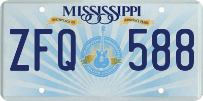 MS license plate ZFQ588