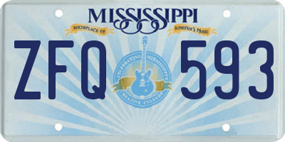 MS license plate ZFQ593