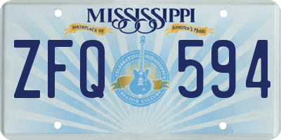 MS license plate ZFQ594