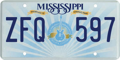 MS license plate ZFQ597