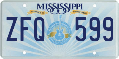 MS license plate ZFQ599