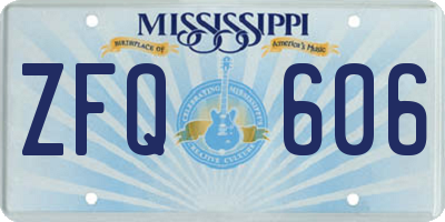 MS license plate ZFQ606