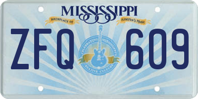MS license plate ZFQ609