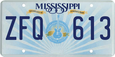 MS license plate ZFQ613