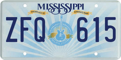 MS license plate ZFQ615